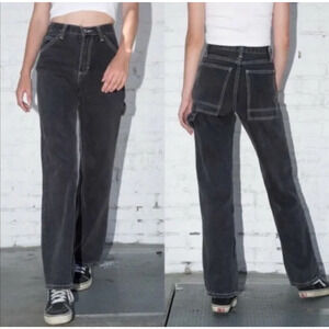 NWT John Galt Brandy Melville Dark Gray Wide Leg Crispina Cargo Pant Jean S